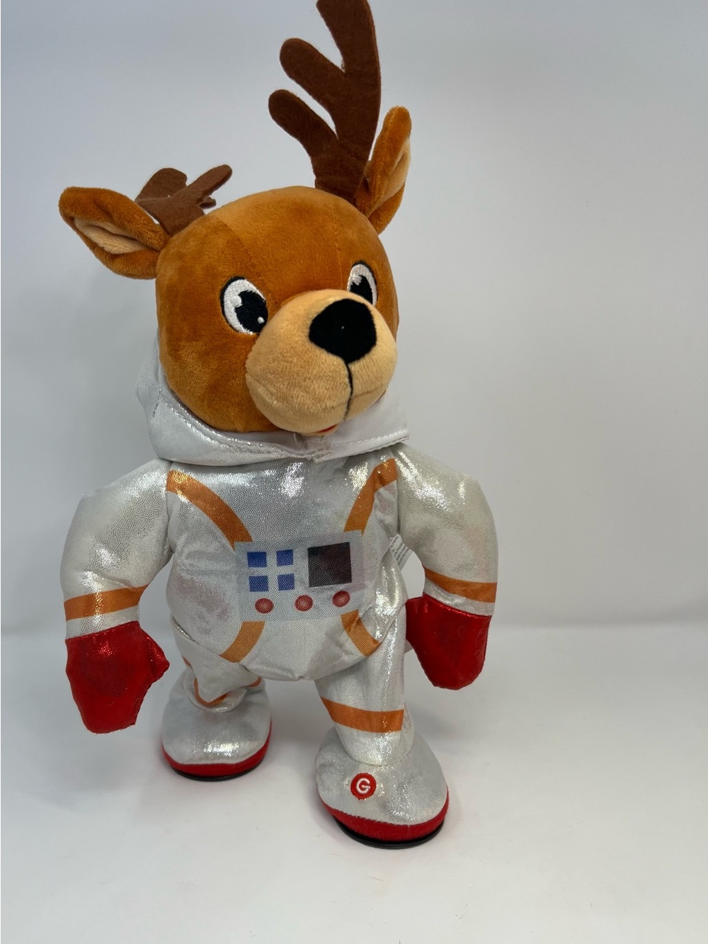 Gemmy Reindeer Animated Dancing Singing W/ Space Suit Astronaut Christmas